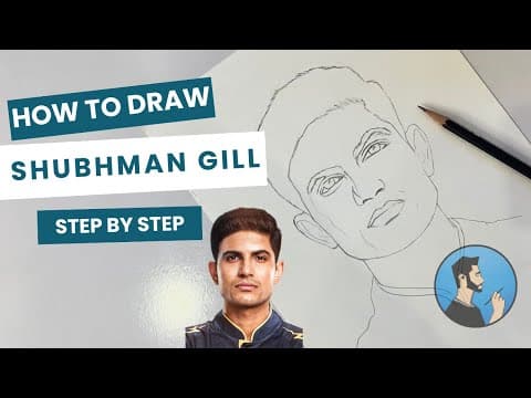 How To Draw Shubman Gill Sketch Step By Step || Asia Cup 2025