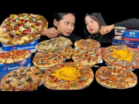 First Time Eating Varieties Of Dominos Pizza 🍕 🍕 🍕