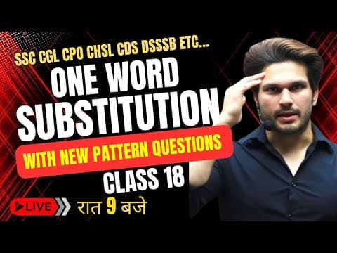 Class 18 One Word Substitution || With New Pattern Questions Mock Test By Jaideep Sir
