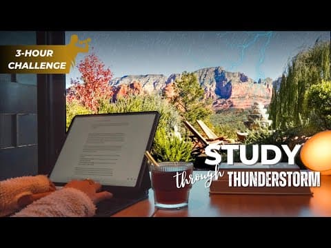 3-hour Study With Me • Epic Thunderstorm For Deep Focus ⚡ Pomodoro 25-50-50-25 • Feat. Brain.fm