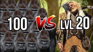 I Made 100 Gorillas Fight A Level 20 Adventurer