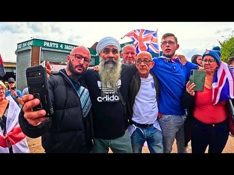 Sikh Bobby Singh Shows Up At Oldbury Stop The Boats Protest 👳🏽‍♂️🇬🇧👏