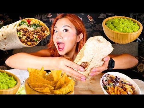 Burrito, Chips & Guacamole Mukbang (vegan) | Munching Mondays Ep.140