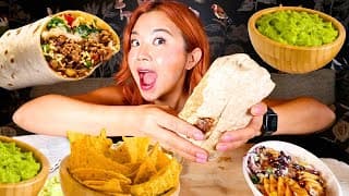 Burrito, Chips & Guacamole Mukbang (vegan) | Munching Mondays Ep.140