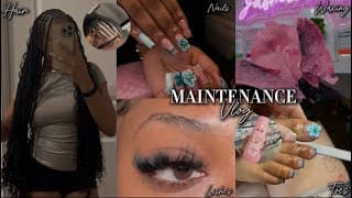 Maintenance Vlog: Hair, Lashes, Nails And Wax 🌸 *full Transformation* | Shalaya Dae