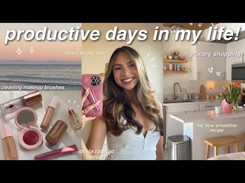 Productive Days In My Life 🤍 Grocery Shopping, New Smoothie Recipe, Cleaning, Olivia Rodrigo Concert