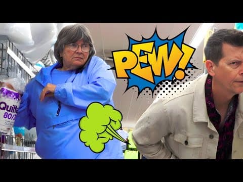 Man Squats, Another Man Farts On Him - The Pooter - Farting At Walmart