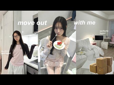 Moving Diaries☁️: Unpacking & Building Furniture, Cute Hauls, Aesthetic Decor, Macbook Unboxing