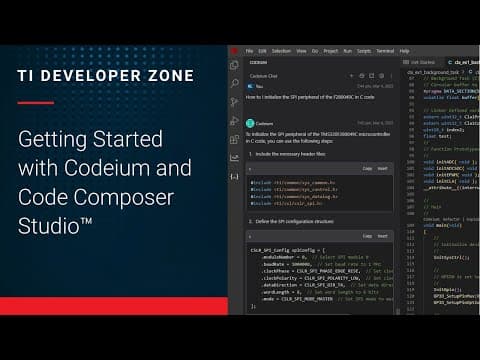 Getting Started With Codeium And Code Composer Studio™ V20