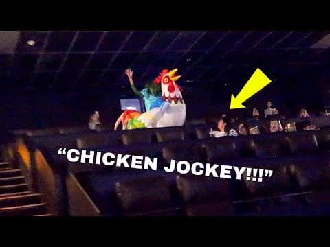 Chicken Jockey Enters A Theater Prank!!! (minecraft Movie)