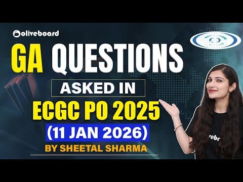 Ga Questions Asked In Ecgc Po 2025 | 11 Jan Exam Analysis | Ecgc Po Ga | Oliveboard