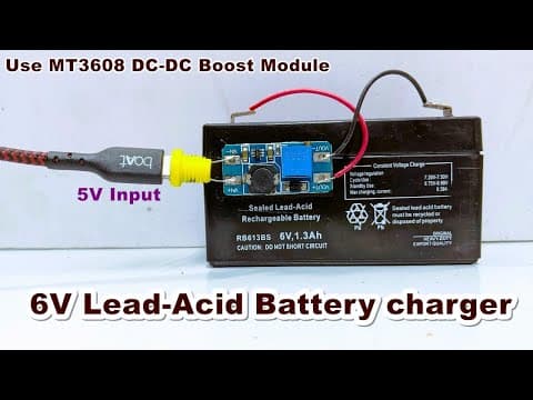 How To Charge A 6v Lead-acid Battery Using 5v Power Supply With Dc-dc Boost Converter  | Power Gen