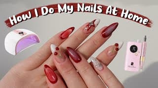 How I Do My Gel-x Nails At Home! + A Fun Design | Julia Adams