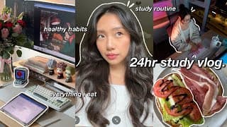 Study Vlog 🍵 8am Very Productive Day In My Life As A College Student: What I Eat & Healthy Habits