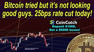 Emergency Update For Bitcoin Price.  25 Bps Fed Rate Cut Today!