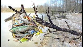 Fishing Lures Galore In This Drained Lake!