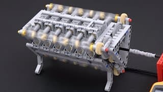Build & Test Lego Engines: W16, Napier Deltic, Rotary, Axial, V8 Square Pistons