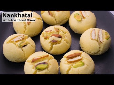 Bakery style Nankhatai with & without Oven | Crispy, Tasty & Melt - in- mouth Nankhatai
