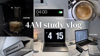 4am Study Vlog | Studying, Early Study Mornings, Taking Notes, Coffee