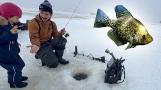 Helping Buddy Catch His First Fish! (15 Inch Crappie)