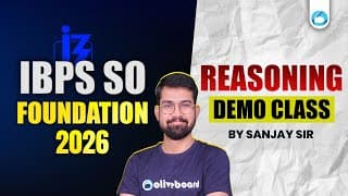 Ibps So Reasoning Demo Class 2026 | Foundation Course | By Sanjay Sir | Oliveboard