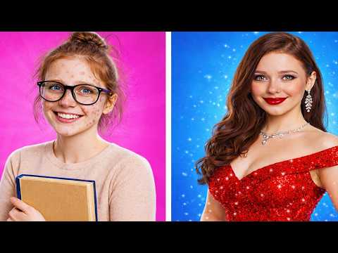 😎from Nerd To Popular 🤯✨glow-up Hacks, School Makeover & Funny Moments By 123 Go! Challenge