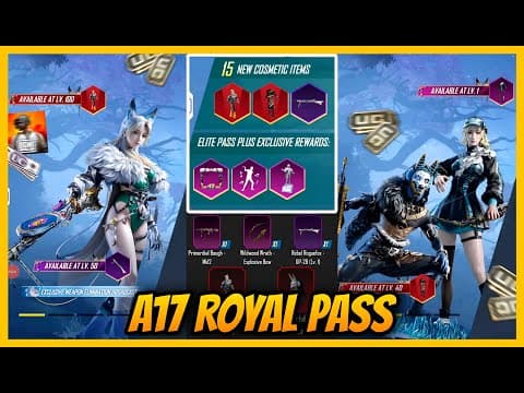 🔥 Bgmi A17 Royal Pass 1 To 100 Rewards - Upgrade Weapon And Outfits In 4.2 Update