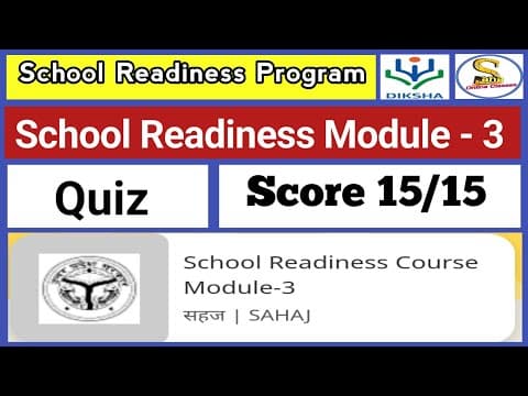 School Readiness Module 3 Quiz Answers | Vidya Pravesh | School Readiness Quiz
