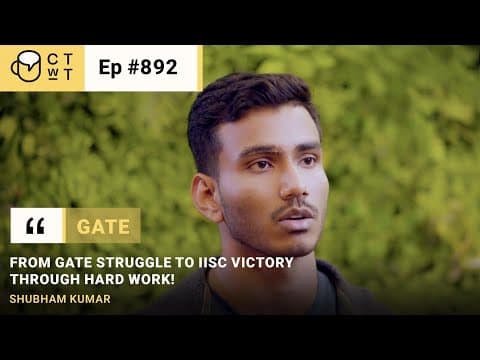 Ctwt E892 - Gate Exam Topper Shubham Kumar #motivation #gate2025 #gateexam2026