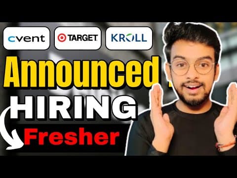 Cvent, Target, Kroll Urgent Hiring Drive | Off Campus Drive For 2026, 2025 Batch | Fresher Jobs