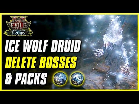 Best Ice Wolf Druid Shreds Bosses & Clears Packs | Path Of Exile 2 Druid Leveling Guide Act 1 - Maps
