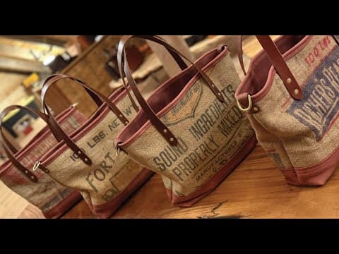 Leather Tote From Old Feed Bags
