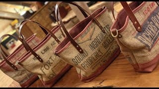 Leather Tote From Old Feed Bags