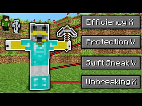 Minecraft Manhunt, But Doing Nothing Gives Random Enchants...