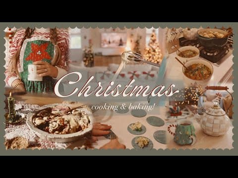 Christmas Cooking & Baking🎄 Gingerbread Cinnamon Rolls, Pea Pierogis, & Roasted Veggie Soup!