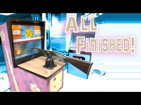 Final Repairs On This Midway Trophy Gun E.m. Rifle Arcade Game