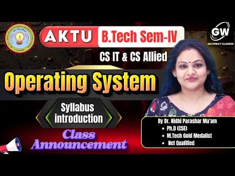 Operating System  📚 Cs Sem-4 | Syllabus Intro + Class Announcement 📢 | Gateway Classes