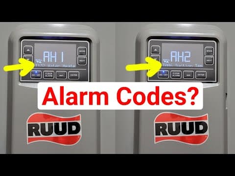 Ruud Electric Hybrid Water Heater – How To View & Decode Alarm Codes