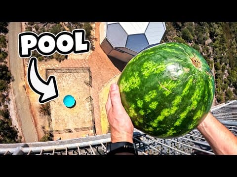 Watermelon Vs Pool From 45m! Survive Or Smash?