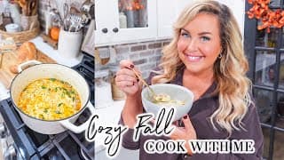 Cozy Fall Cook With Me // Creamy Italian Parmesan Sausage Soup // Charlotte Grove Farmhouse