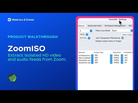 Zoomiso Product Walkthrough | Extract Isolated Hd Video And Audio Feeds From Zoom