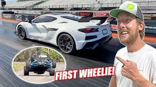 First Drag Strip Runs In My C8 Zr1+ Hayabusa Kart Testing!