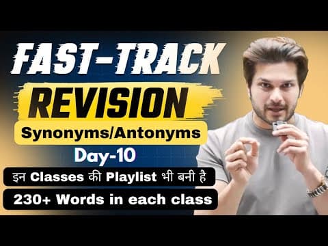 Day 10 Vocab Fast-track Revision | 12-day Target 🎯synonyms & Antonyms | By Jaideep Sir
