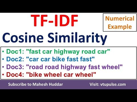 Term Frequency Inverse Document Frequency Tfidf Cosine Similarity Solved Example Vidya Mahesh Huddar