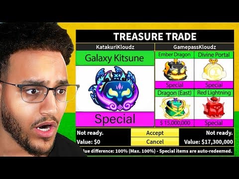 Trading Galaxy Kitsune For 24 Hours In Blox Fruits!