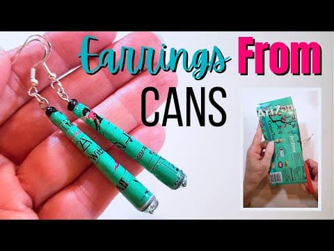 Tear Drop Earrings - Beginner Friendly Jewelry Making Tutorial - Soda Can Jewelry Hack