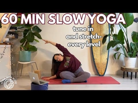 Slow Yoga Class - Tune In And Stretch! 60 Min English Class | Yoga With Roos