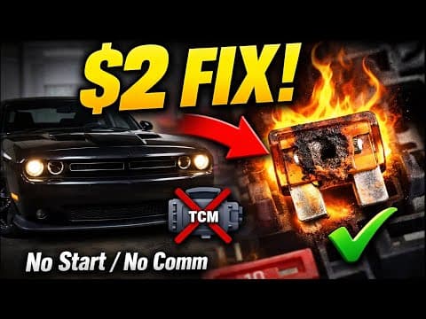 Fixed Without A $1,000+ Scan Tool! Dodge Challenger No Crank / No Comm With Tcm!