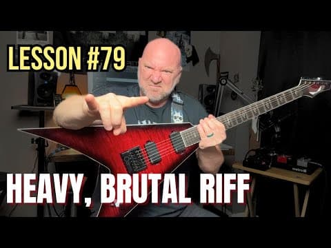 Heavy, Brutal Metal Riff - Sounds Lower Than Standard Tuning! (jsga Lesson 79)