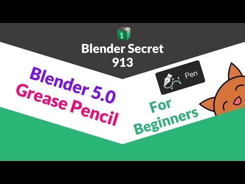 Grease Pencil In Blender 5 - New Pen Tool And Sharp Corners (and Some Common Grease Pencil Issues)
